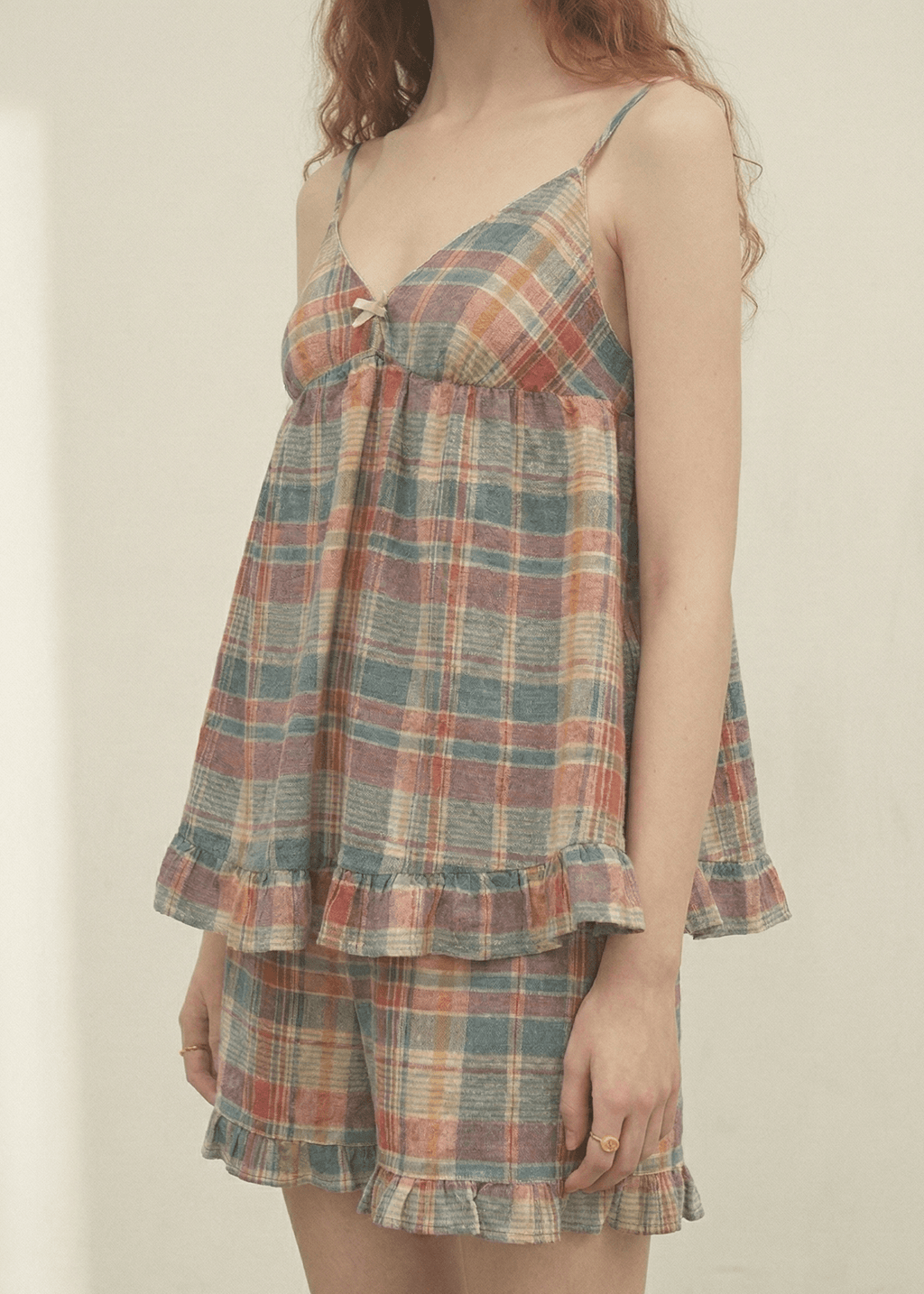 Vintage Plaid Tank & Shorts Pajama Set