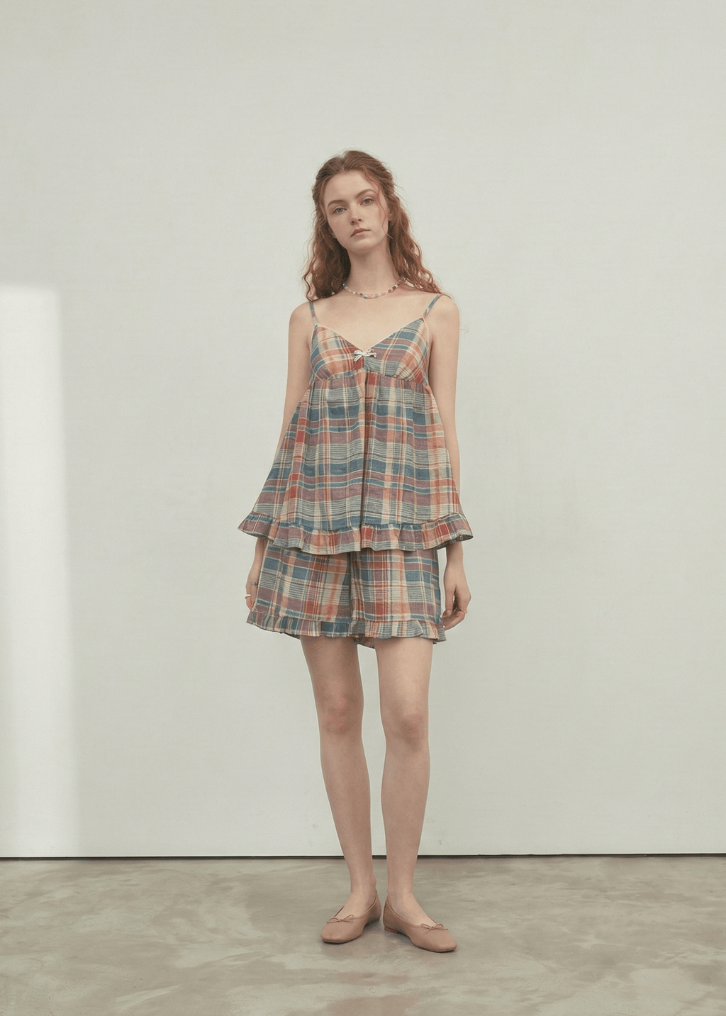 Vintage Plaid Tank & Shorts Pajama Set