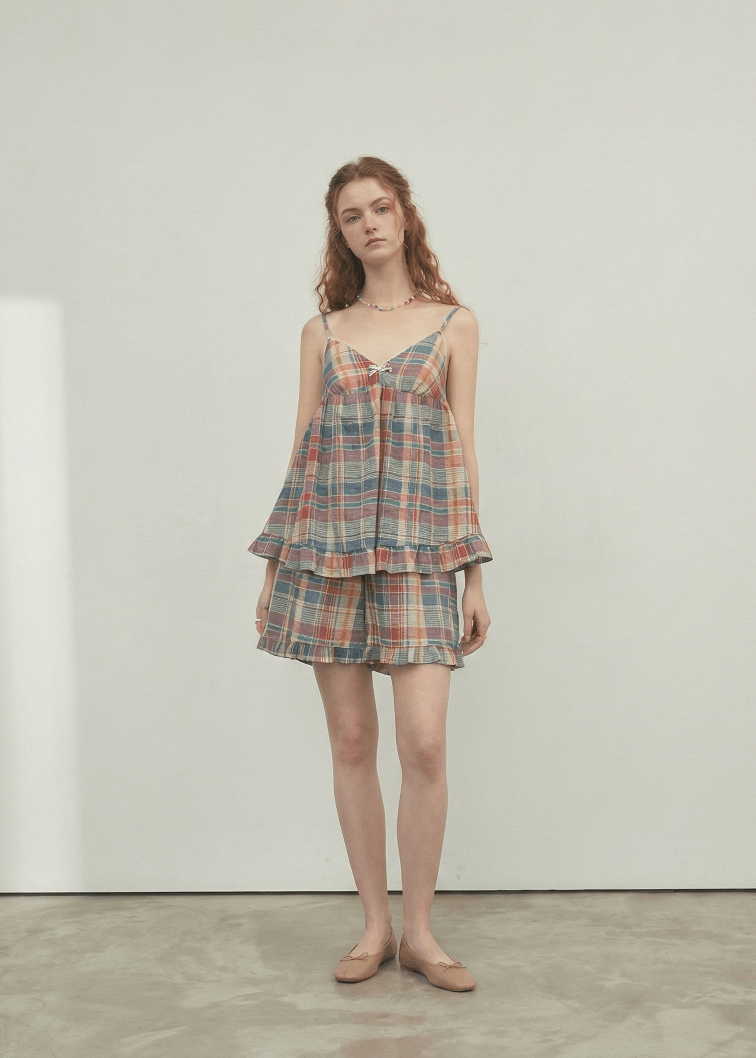 Vintage Plaid Tank & Shorts Pajama Set
