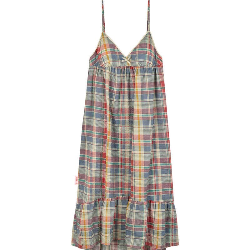 Vintage Plaid Tank & Shorts Pajama Set