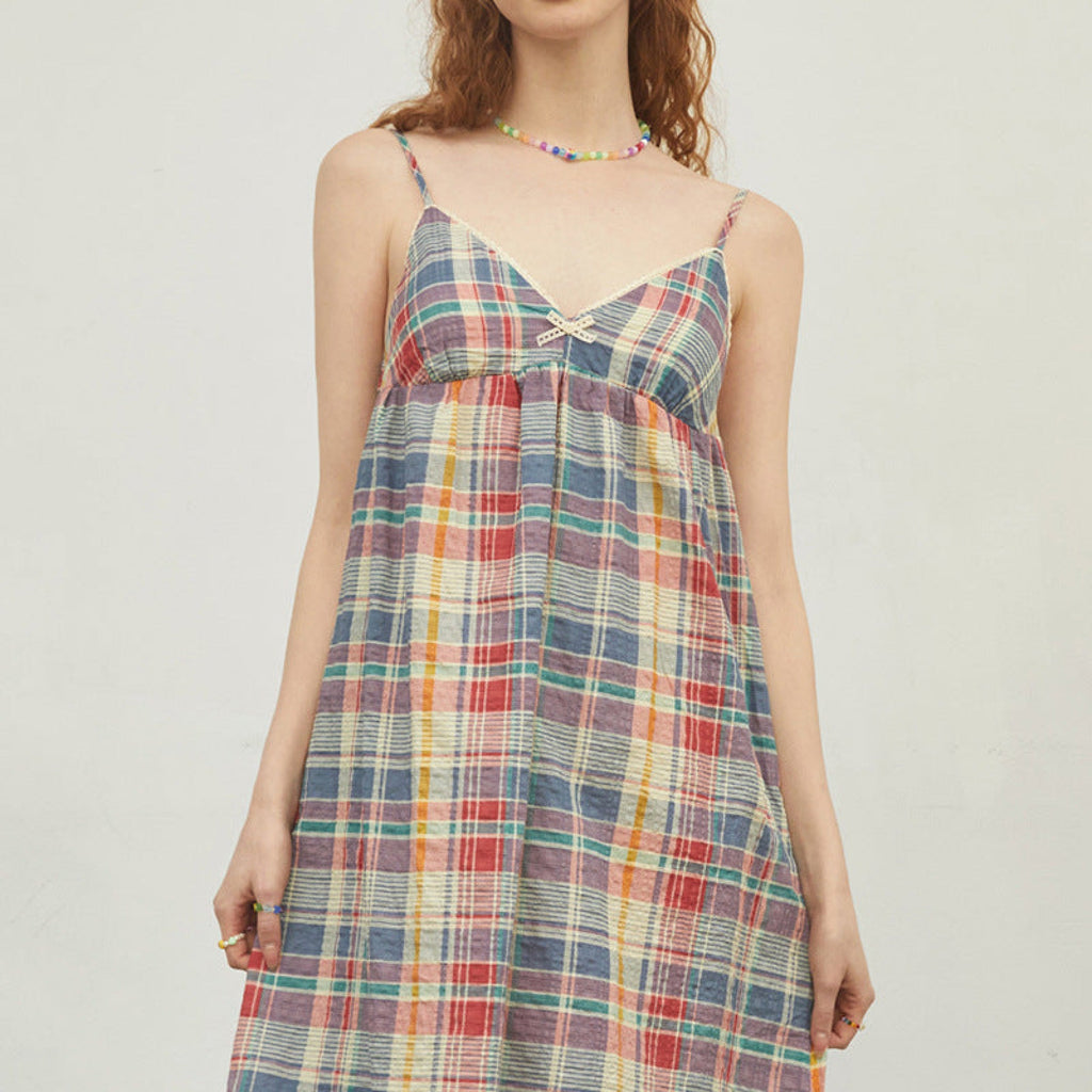 Vintage Plaid Tank & Shorts Pajama Set