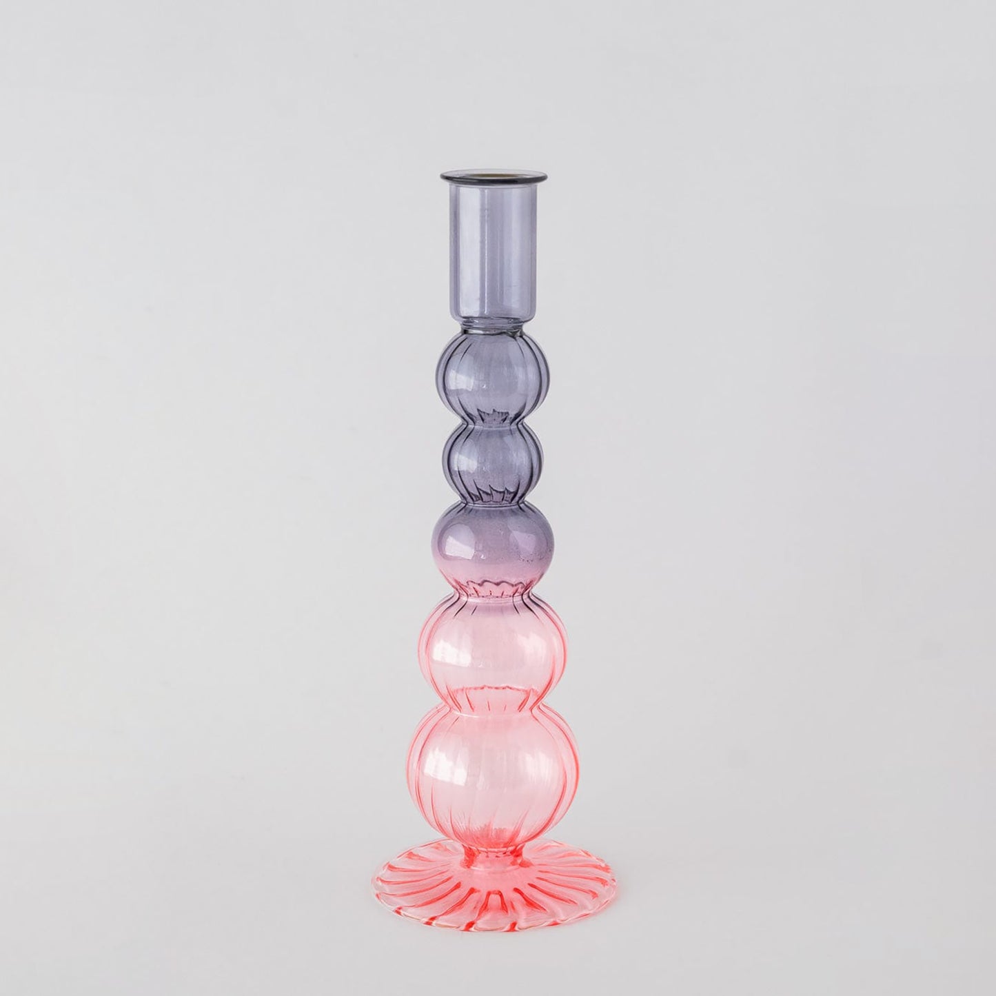 Retro wavy Candle Holders Set of 2 | Pink